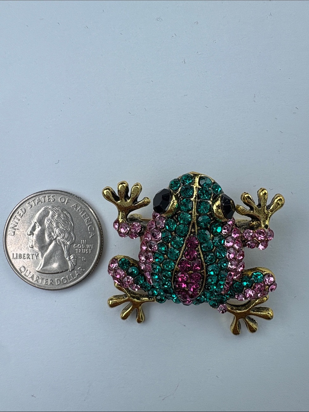 Crystal Frog Brooch/Pendant - Picture 2 of 3
